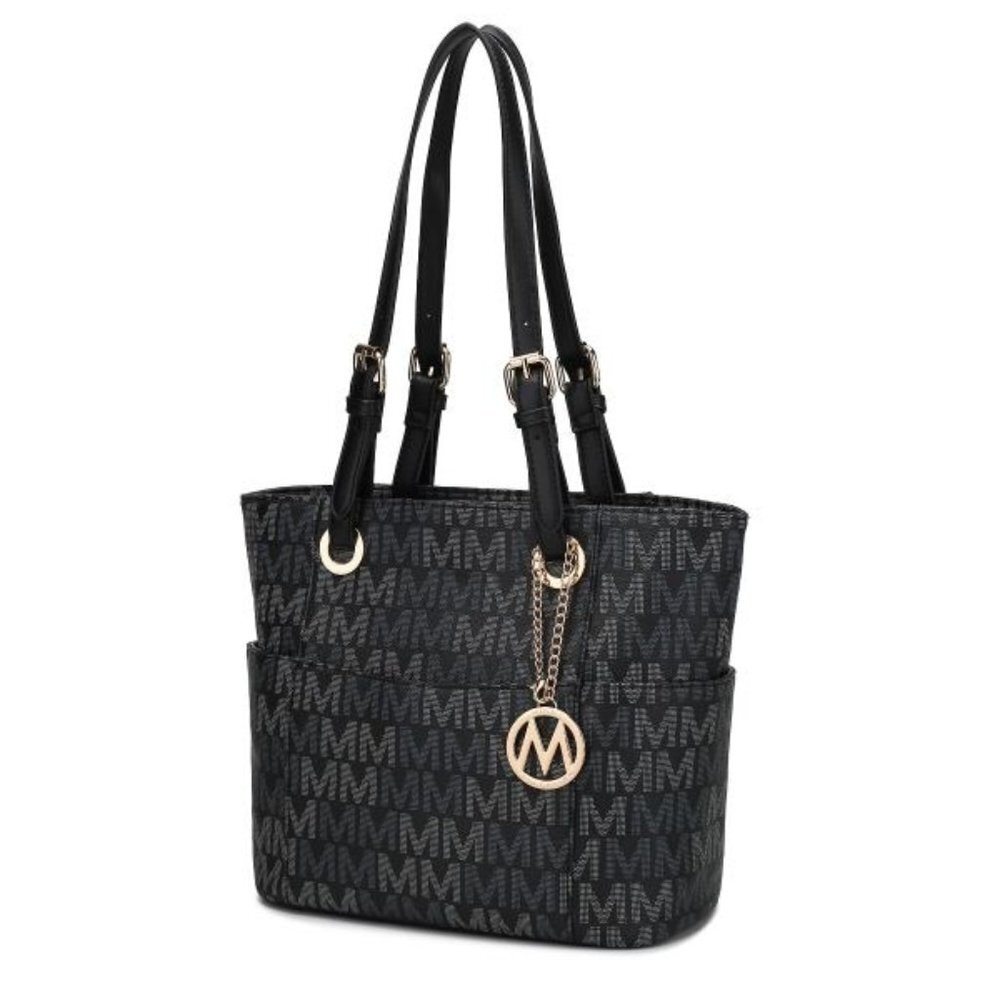 Cavalli Tote Black with Luxurious Gold-Tone Hardware. MKF Collection NWT